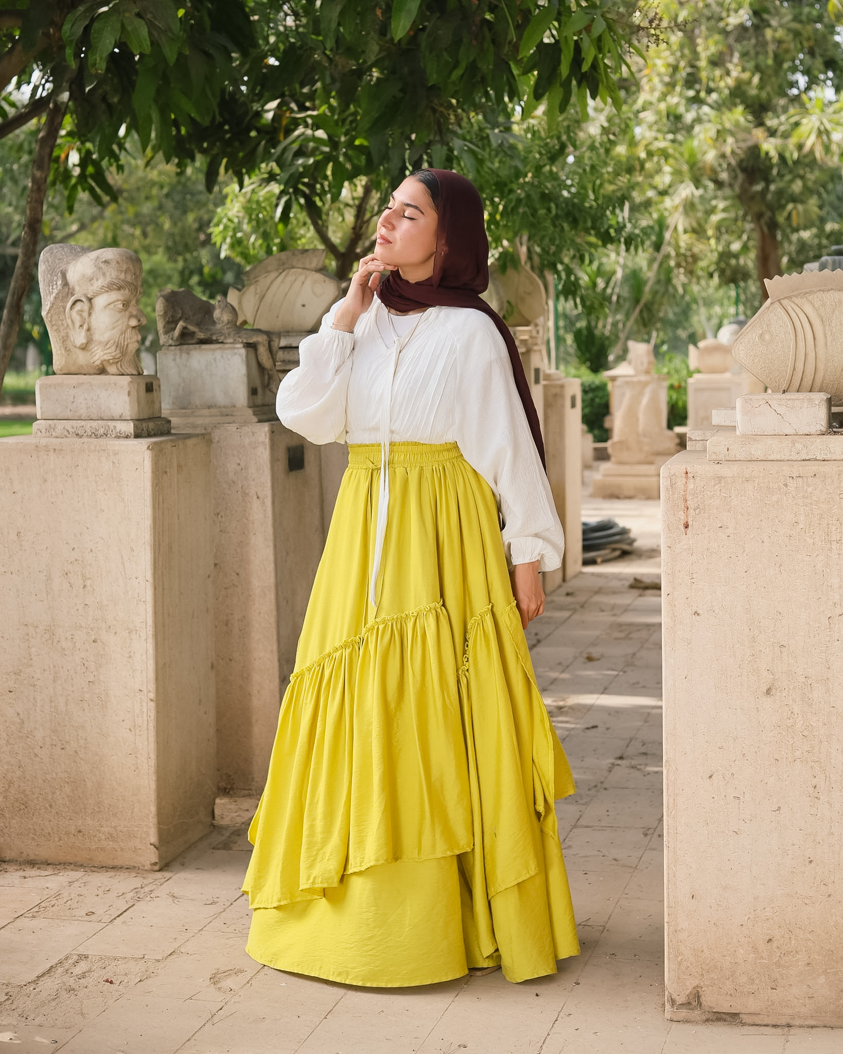 Breeze Tiered Long Skirt 🌿 - Ghazal Women